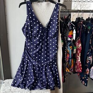 Navy Polka Dot Dress